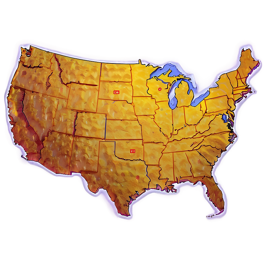 Usa Map With Mountains Png Jpj