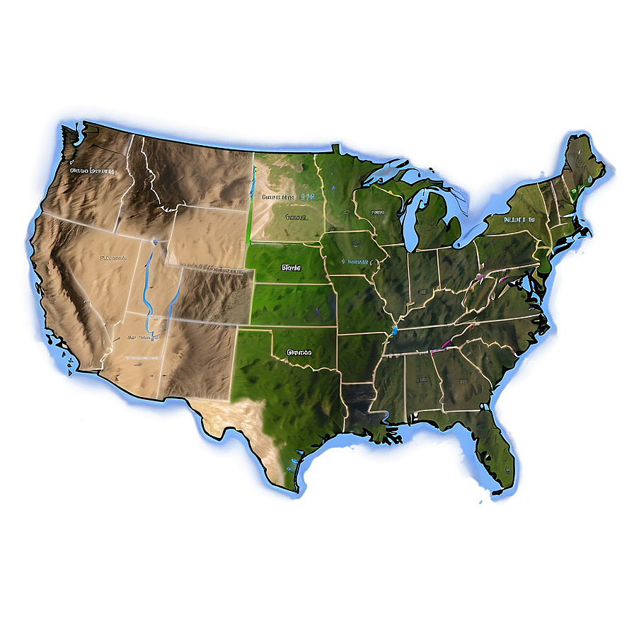 Usa Map With Rivers Png Mrl