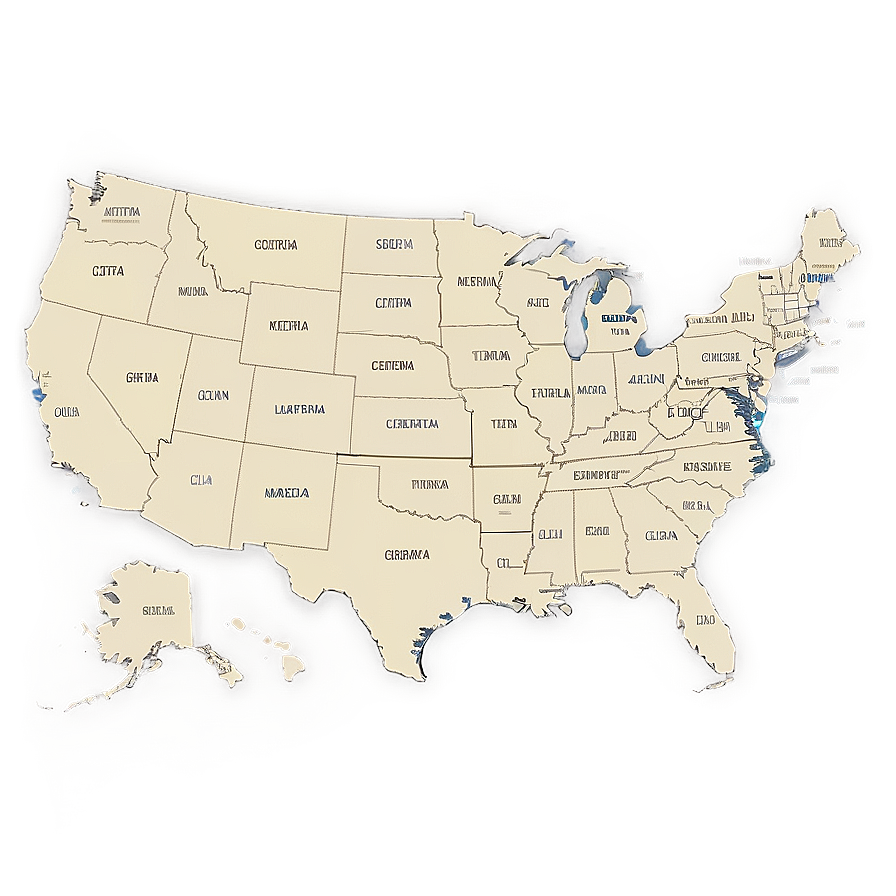 Usa Map With State Names Png 62