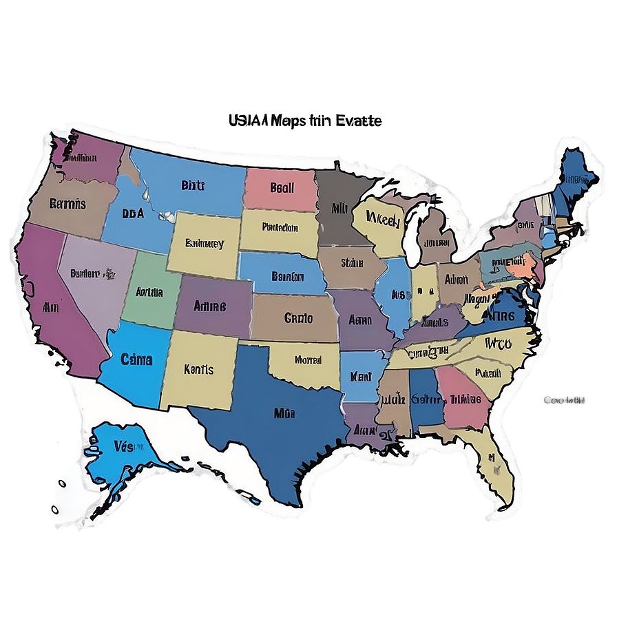 Usa Map With State Names Png Jol33