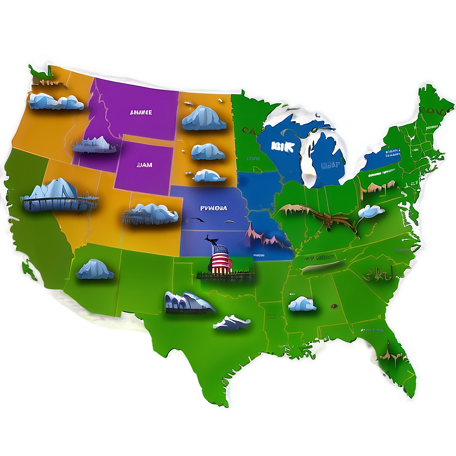 Usa Map With Tourist Attractions Png 18