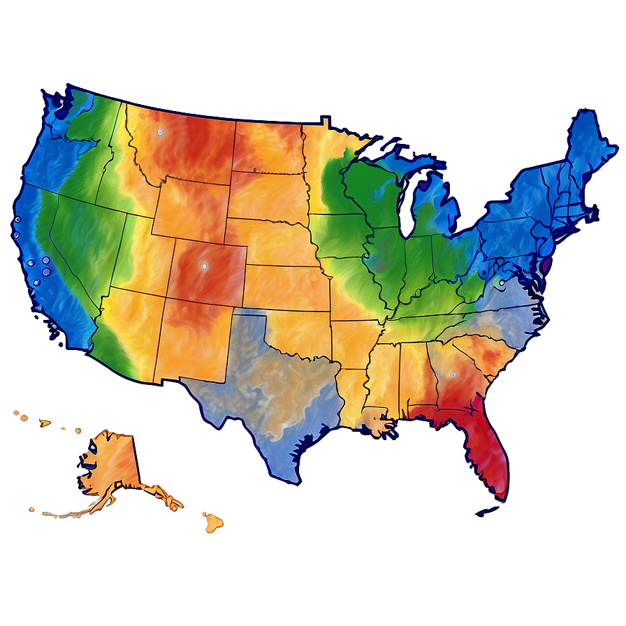 Usa States Climate Map Png Njb72