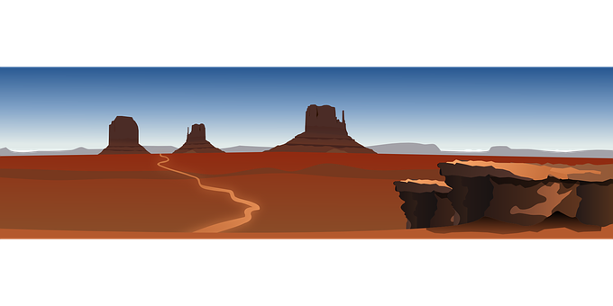 Utah Monument Valley Vector Illustration