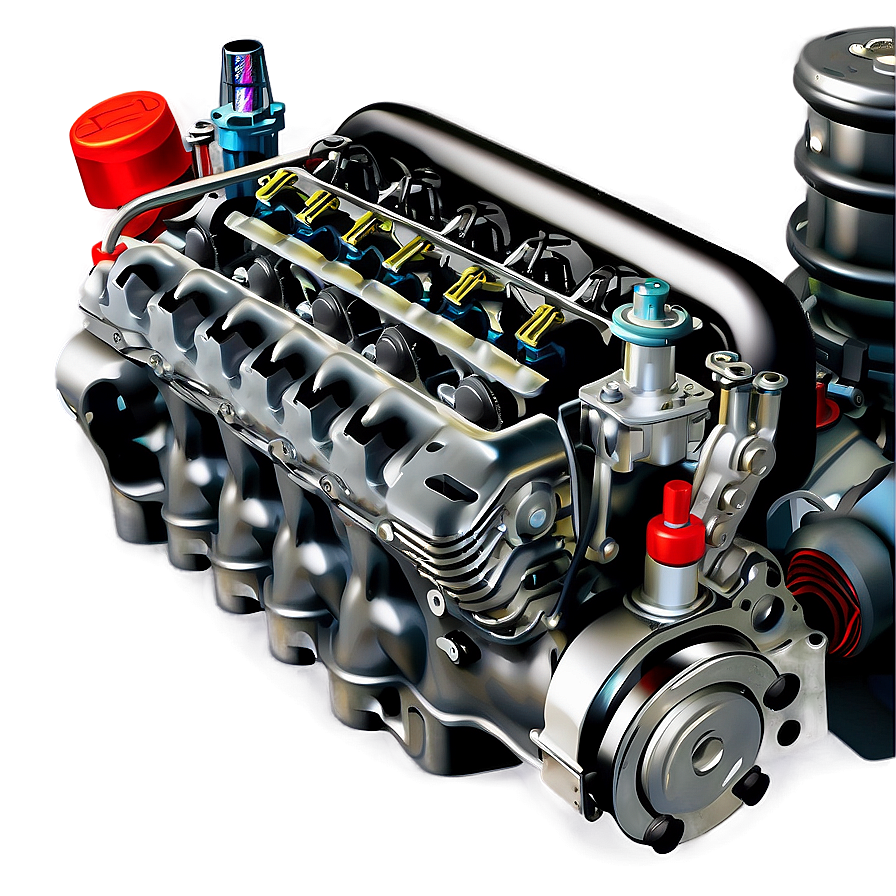 V8 Car Engine Design Png 06132024