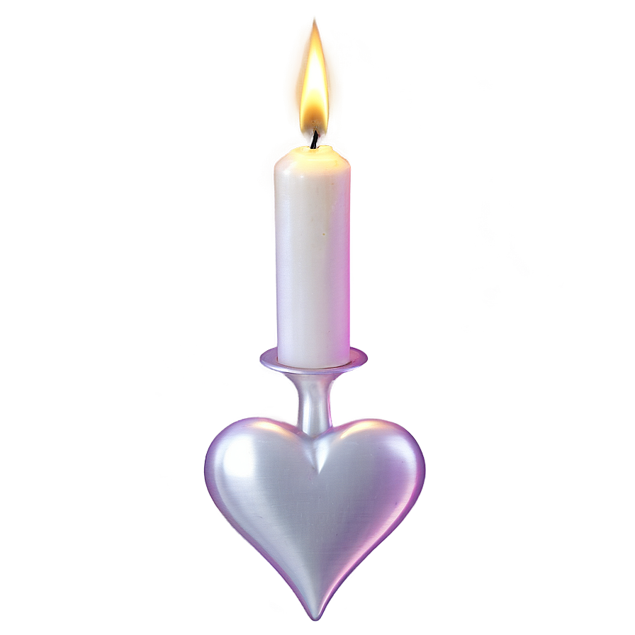 Valentine Heart Candle Png 06262024