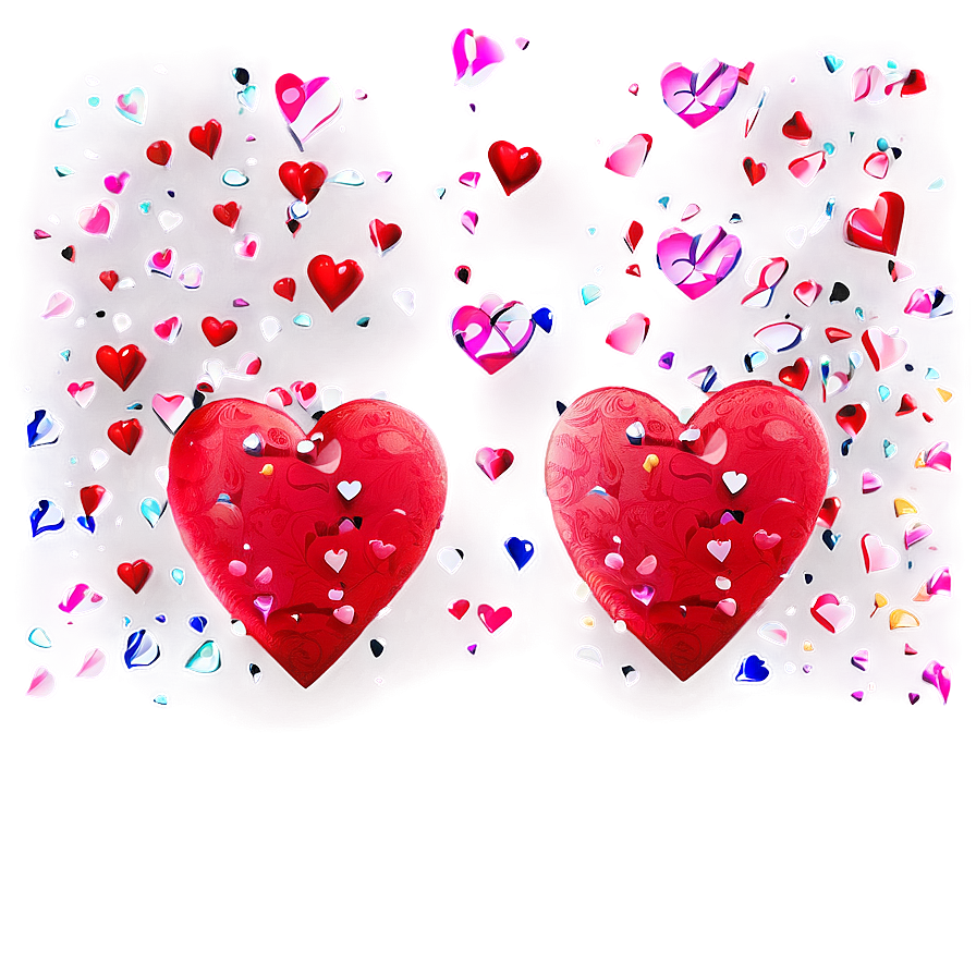 Valentine Heart Confetti Png 06262024