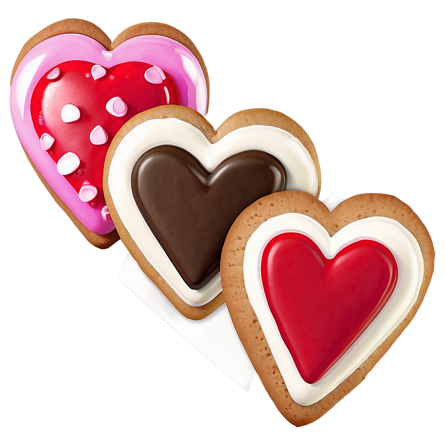 Valentine Heart Cookies Png Hcb56