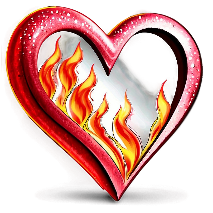 Valentine Heart Fire Png 06262024