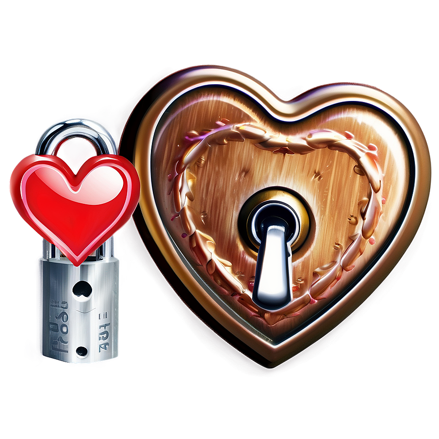 Valentine Heart Lock Png 05242024