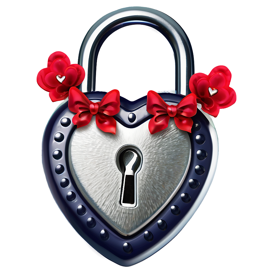 Valentine Heart Lock Png 06262024