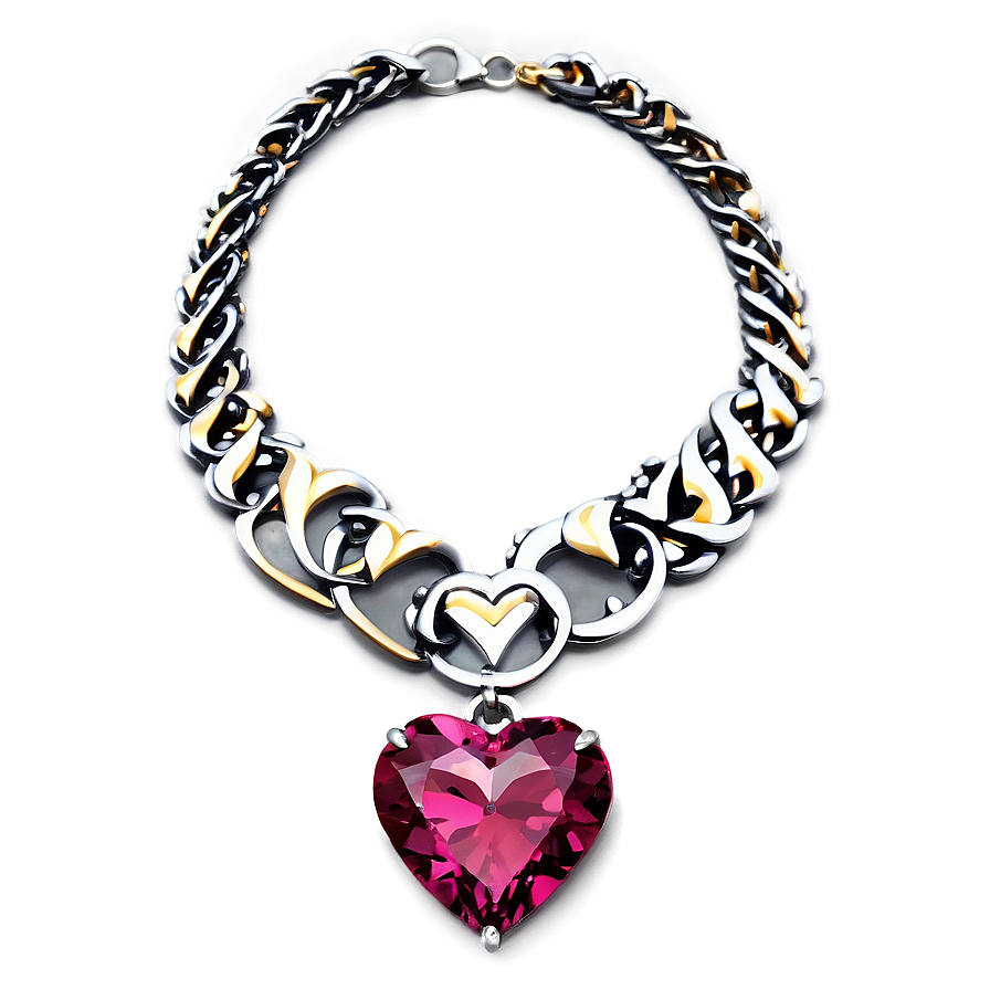 Valentine Heart Necklace Png 06262024