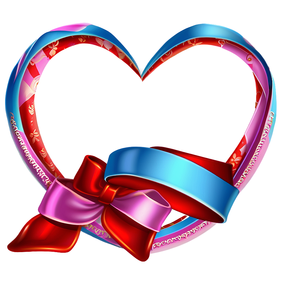 Valentine Heart Ribbon Png 06262024