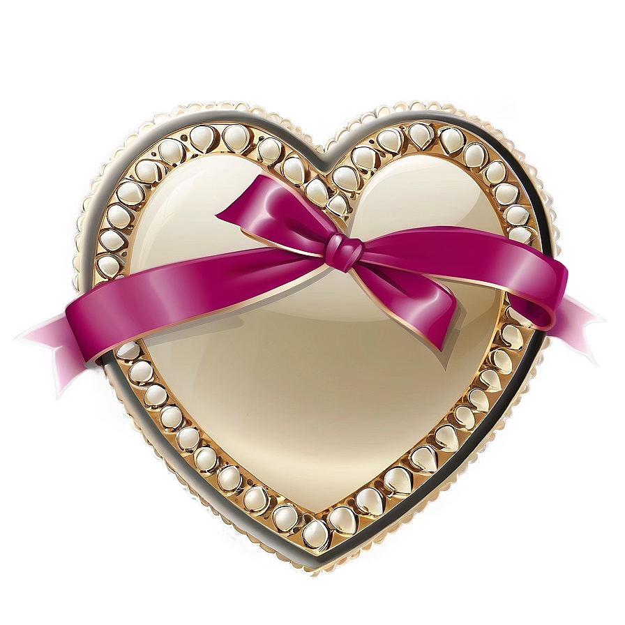 Valentine Heart With Ribbon Png 06262024