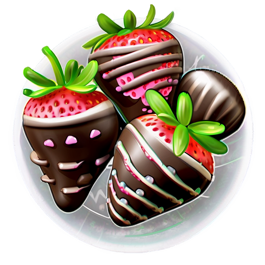 Valentine's Day Chocolate Strawberries Png Ktu57