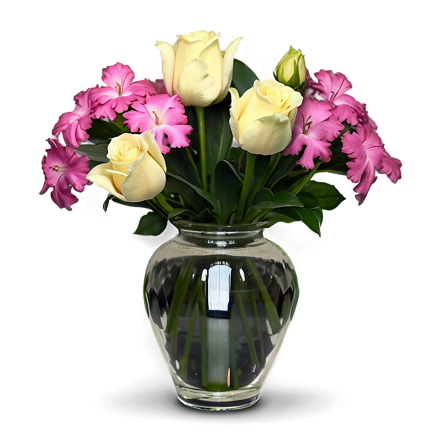 Valentine's Day Flowers In Vase Png Cma32