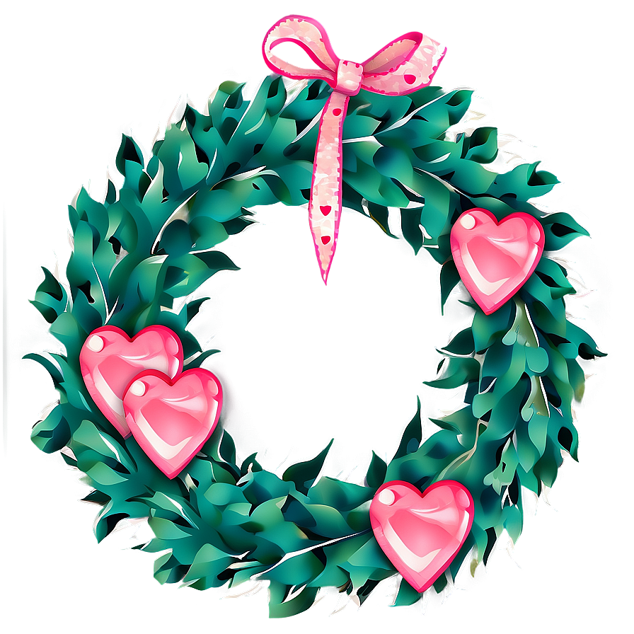 Valentine's Day Heart Wreath Png 05242024