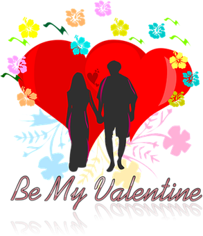 Valentines Couple Silhouette Love Graphic