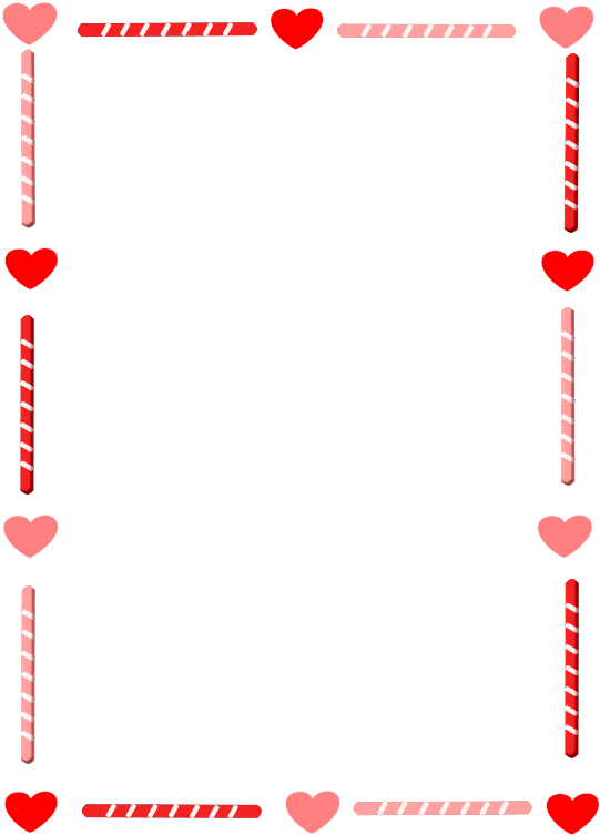 Valentines Day Candy Cane Heart Border