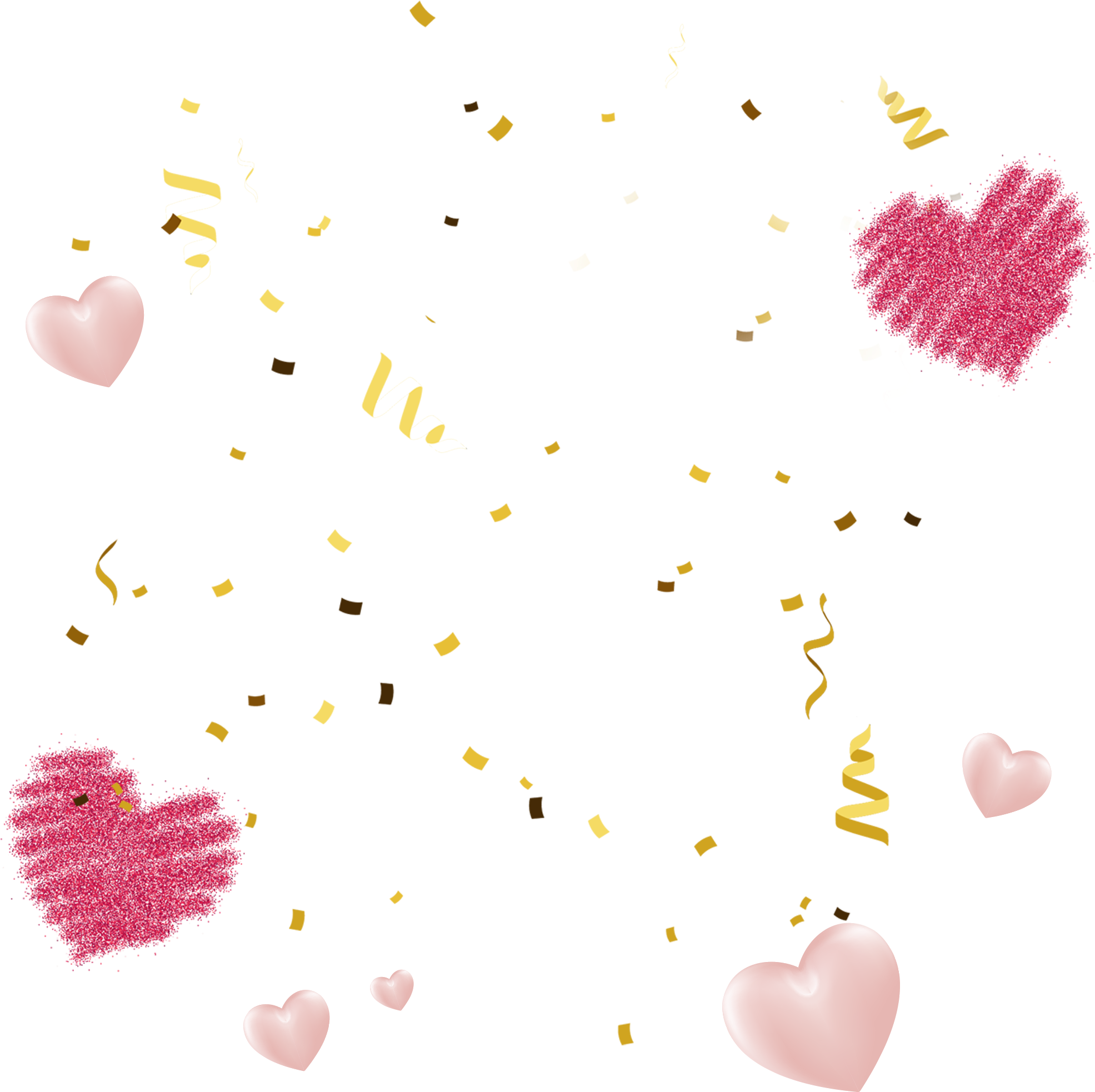Valentines Heartsand Confetti