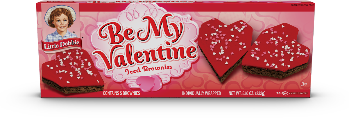 Valentines Themed Little Debbie Brownies Packaging