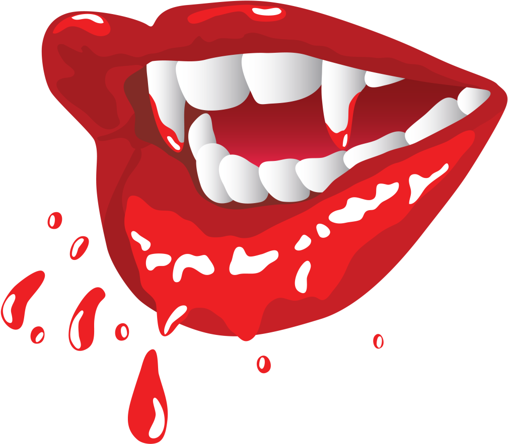 Vampire Teeth Red Lips Illustration.png