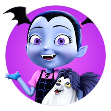 Vampirinaand Pet Dog Cartoon Graphic