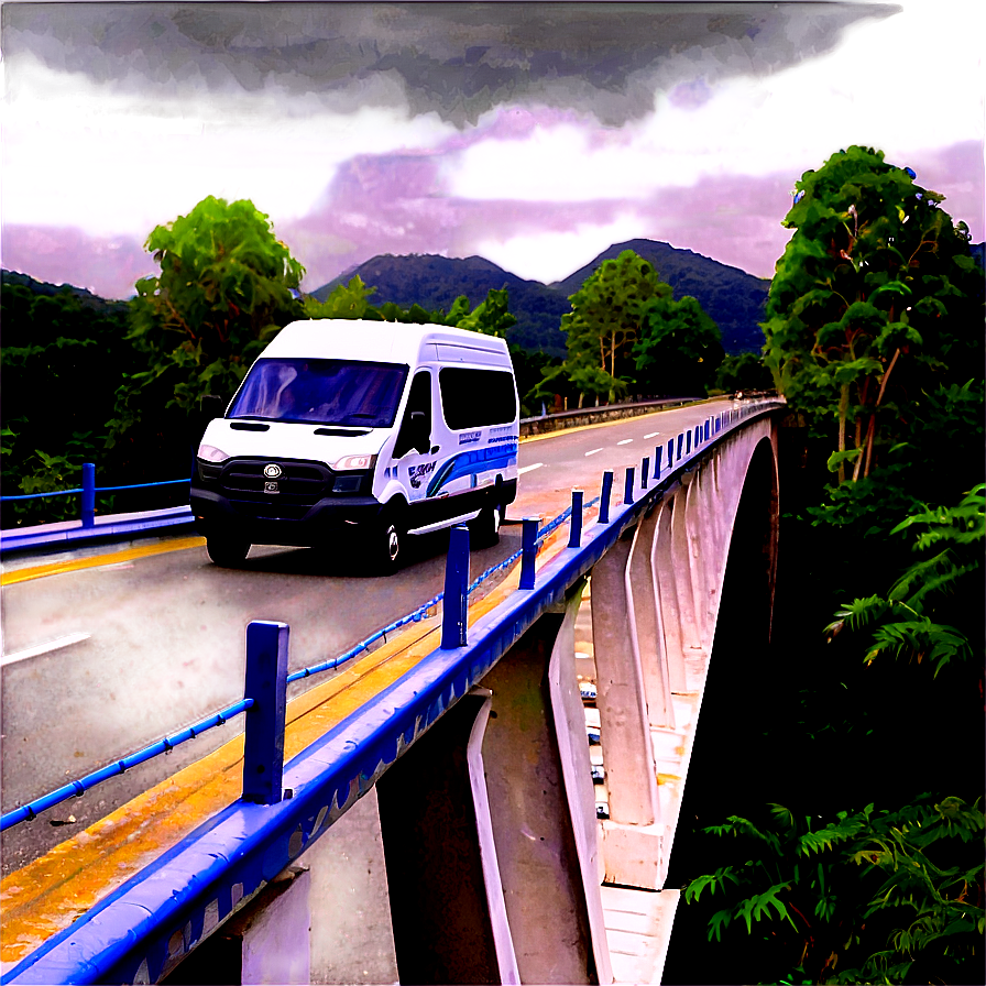 Van On Bridge View Png Qoi