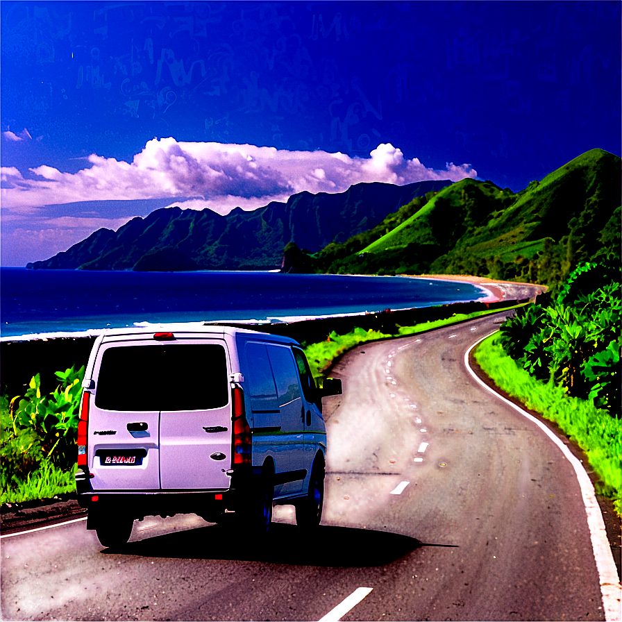 Van On Coastal Road Png Nog21