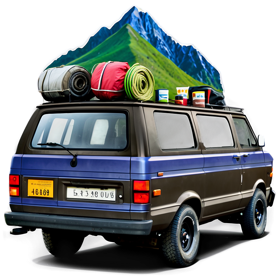 Van With Camping Gear Png 68