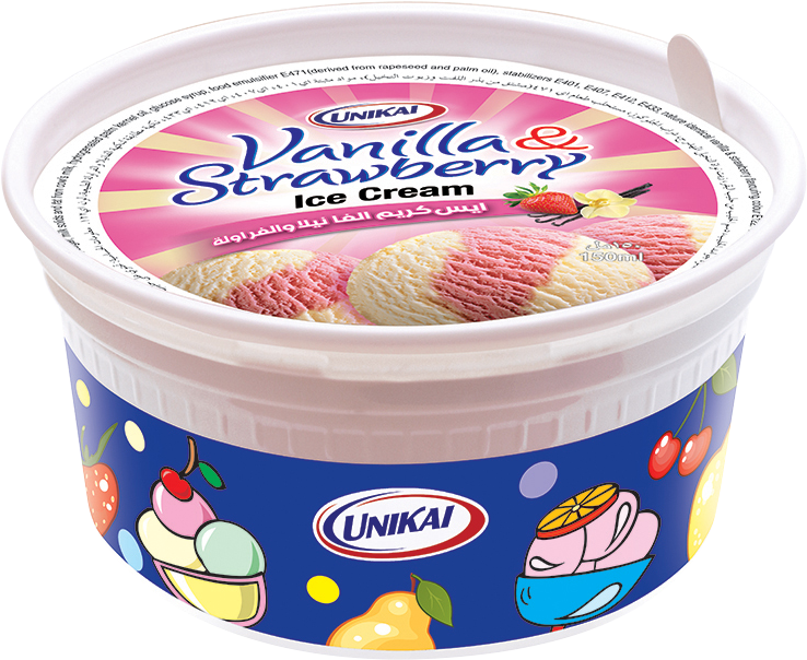 Vanilla Strawberry Ice Cream Tub Unikai