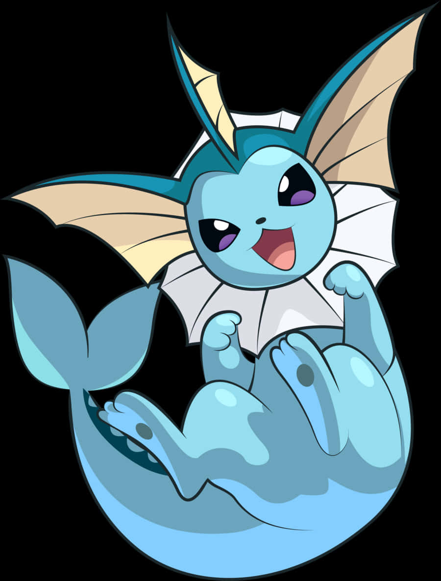 Vaporeon Pokemon Cheerful Illustration