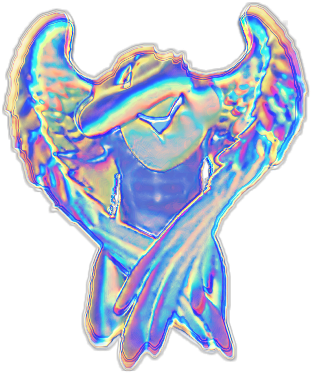 Vaporwave Aesthetic Angel Statue.png