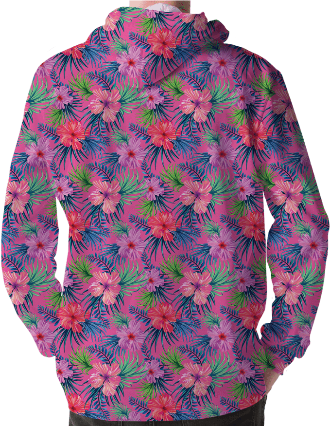 Vaporwave Floral Hoodie Pattern