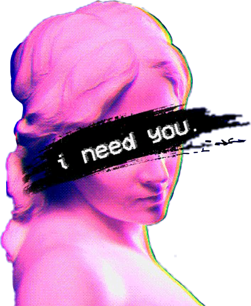 Vaporwave Statue Need You