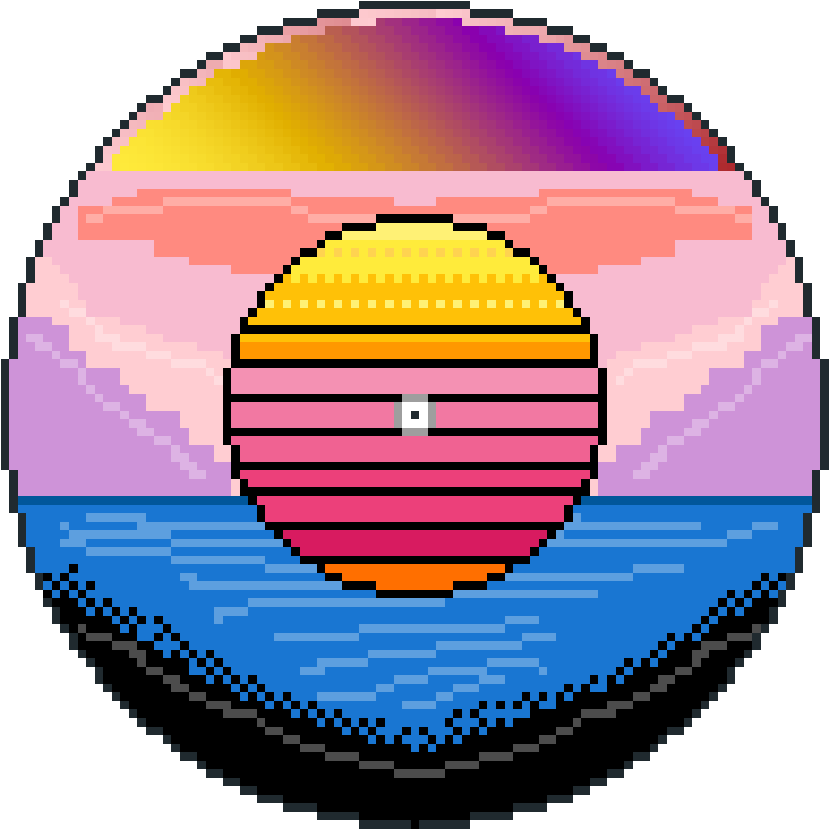 Vaporwave Sunset Pixel Art