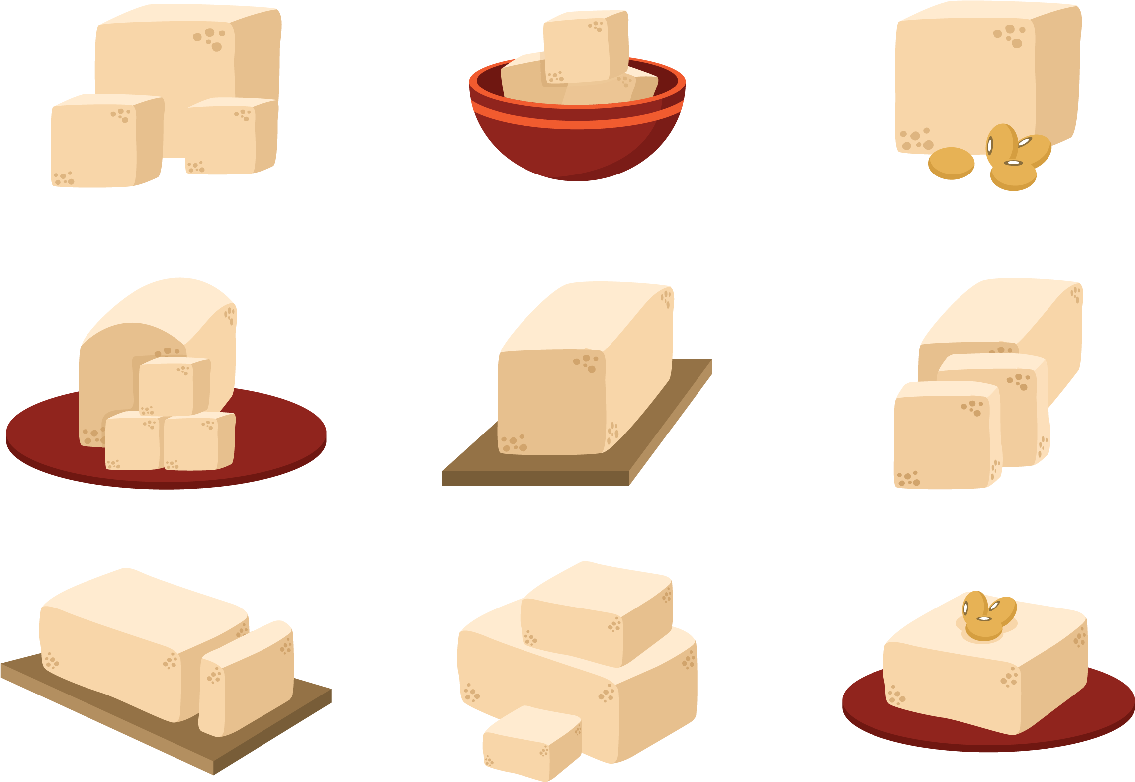 Varietiesof Tofu Illustration