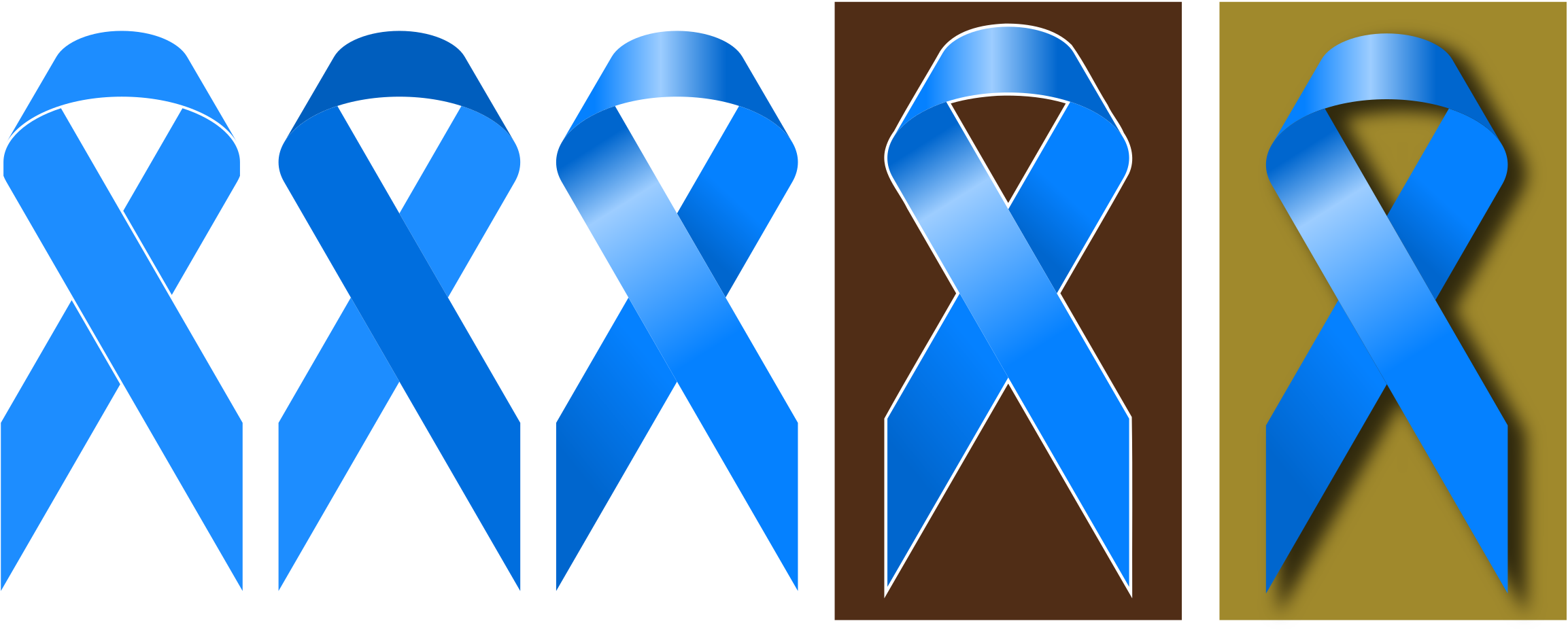 Varietyof Blue Awareness Ribbons