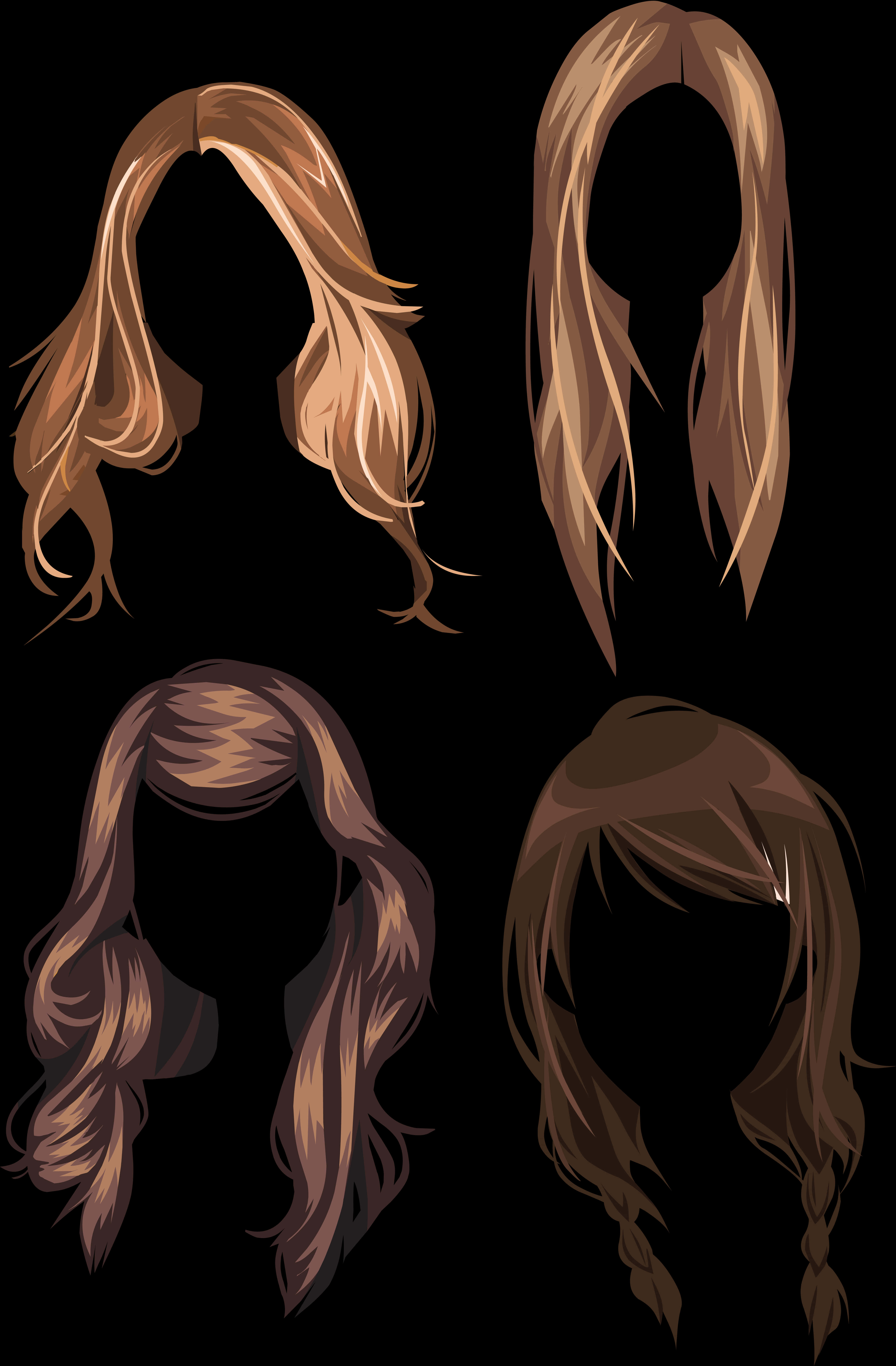 Varietyof Brown Hairstyles Illustration