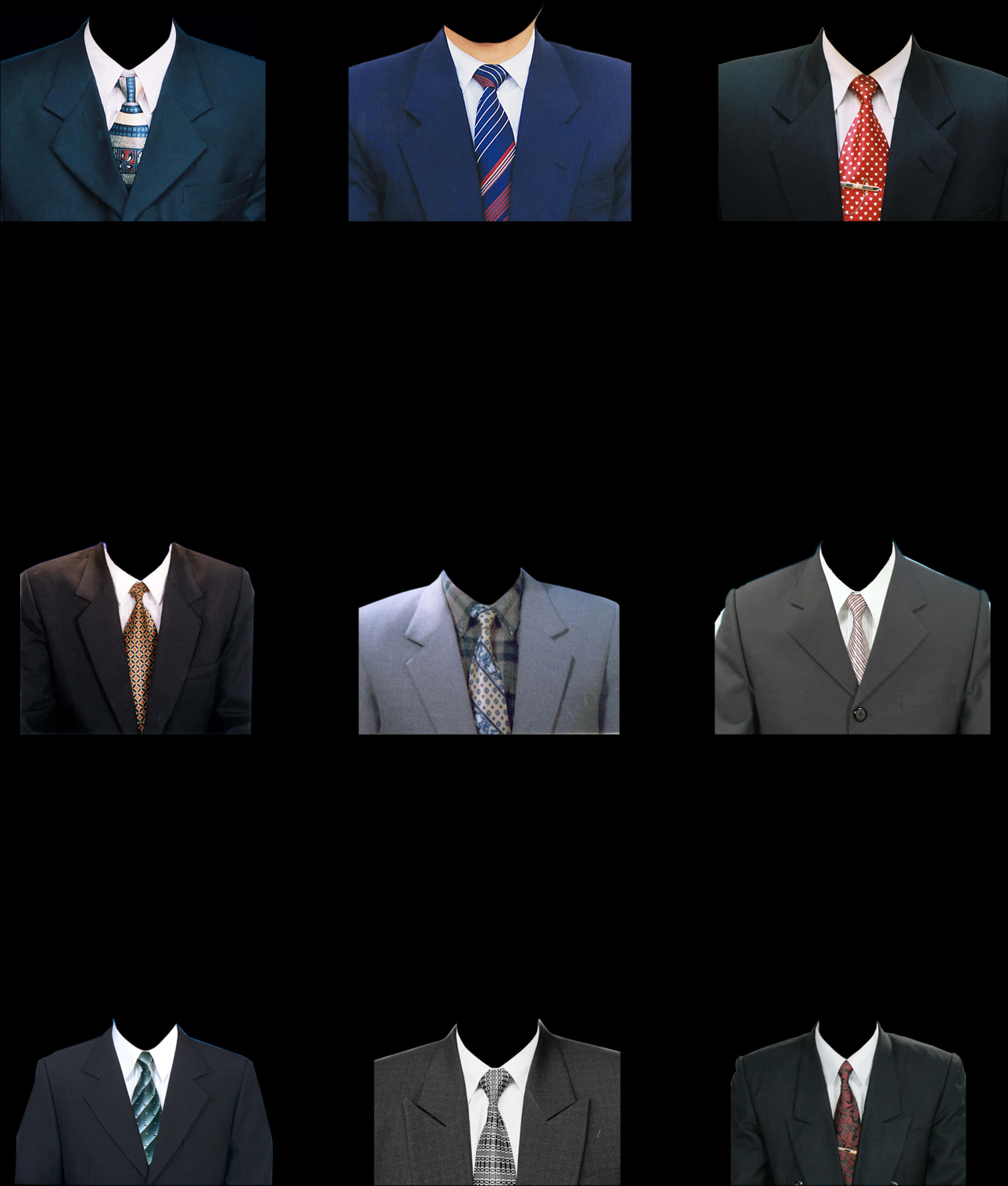 Varietyof Business Suitsand Ties