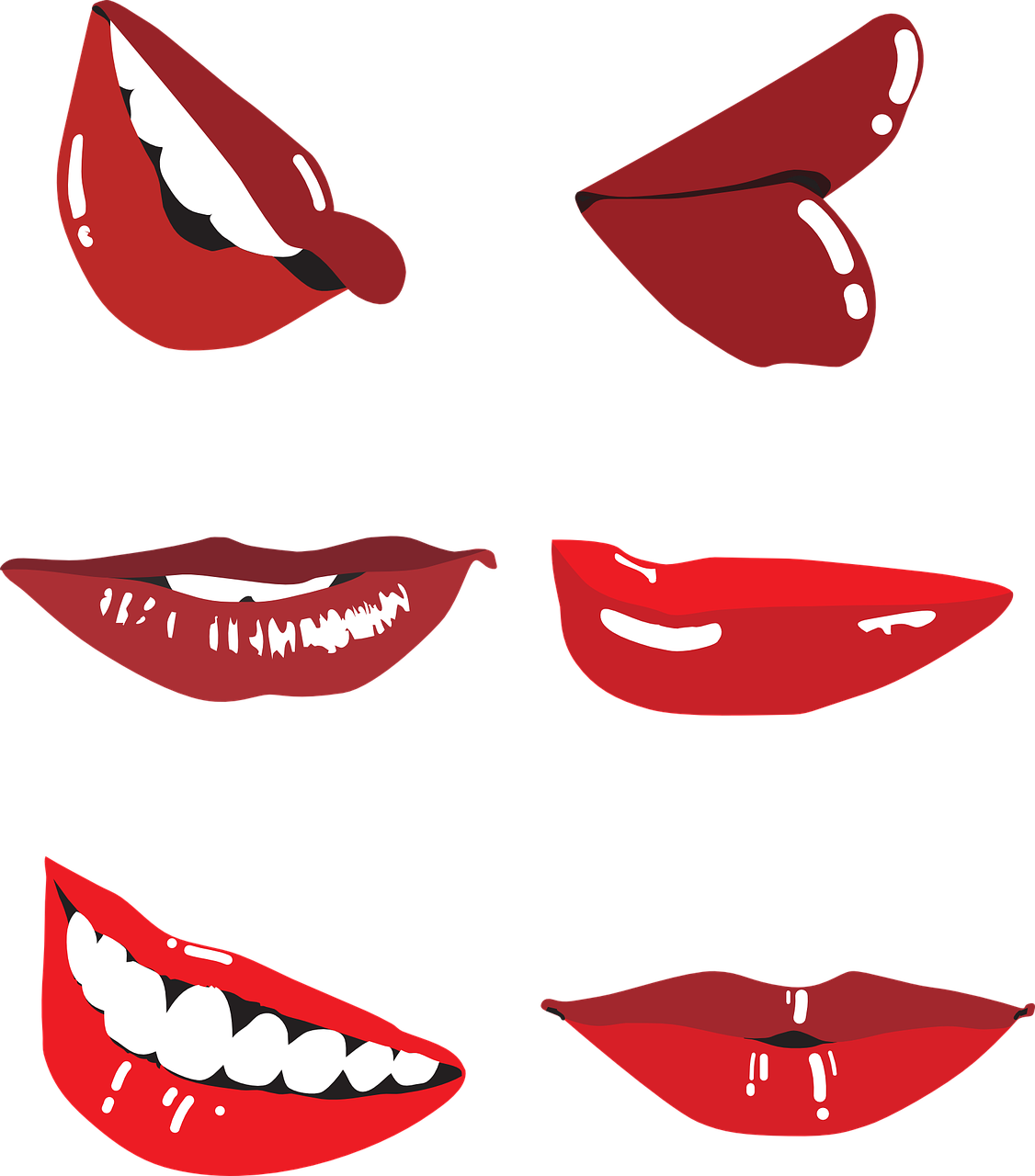 Varietyof Cartoon Mouth Expressions