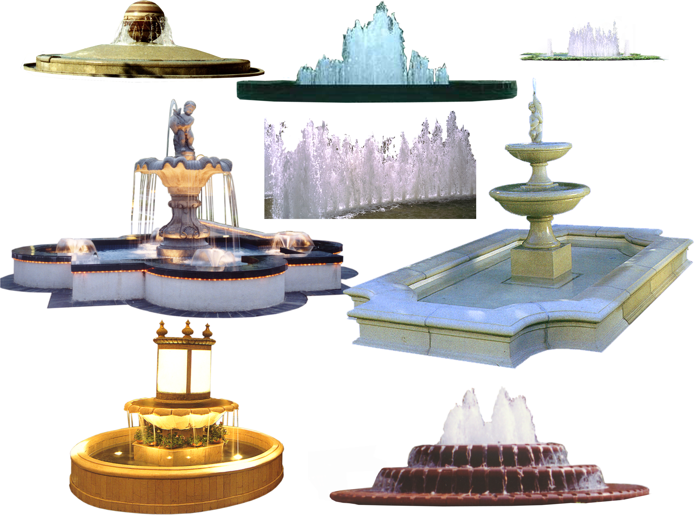 Varietyof Fountains Collage