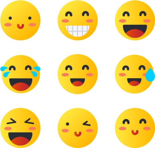 Varietyof Happy Face Emojis