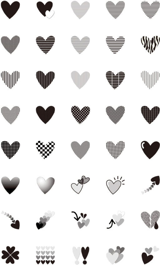 Varietyof Heart Emojis Pattern