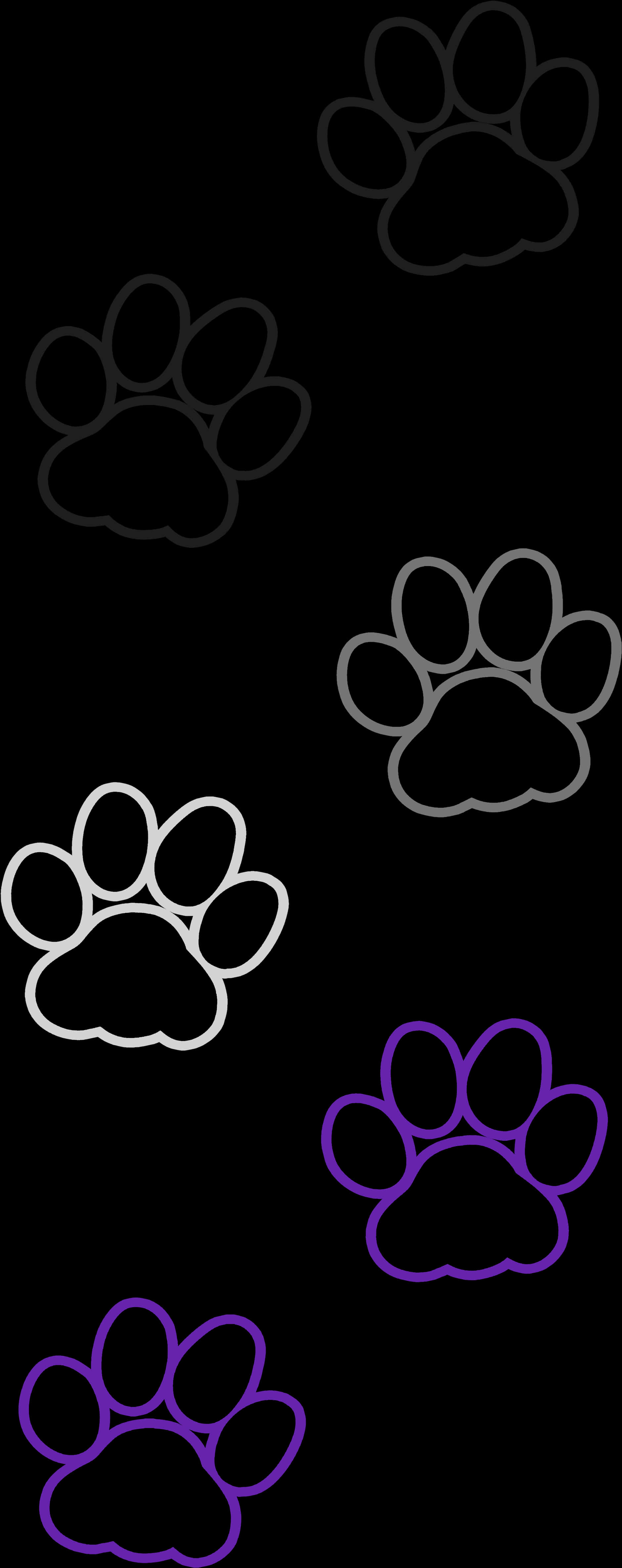 Varietyof Paw Prints Outline