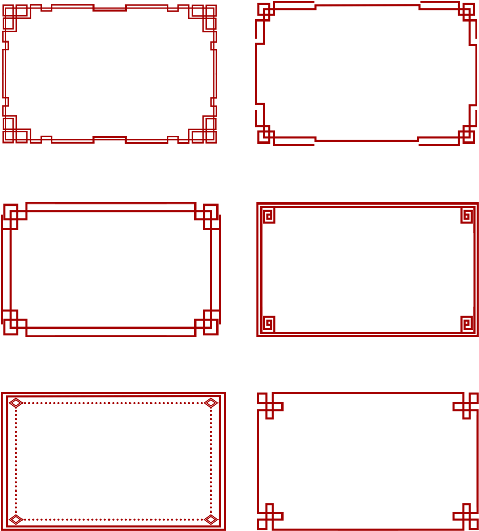 Varietyof Red Elegant Borders