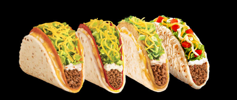 Varietyof Tacos Black Background