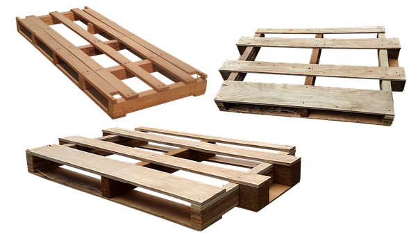 Various Wooden Pallets Isolated