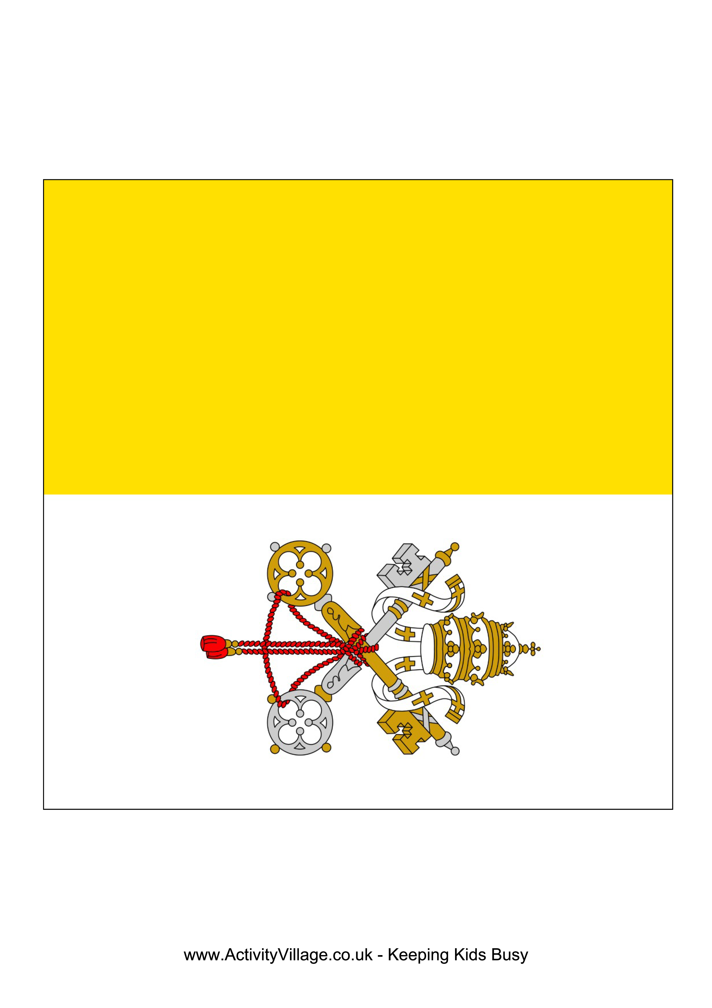 Vatican City Flagwith Symbols