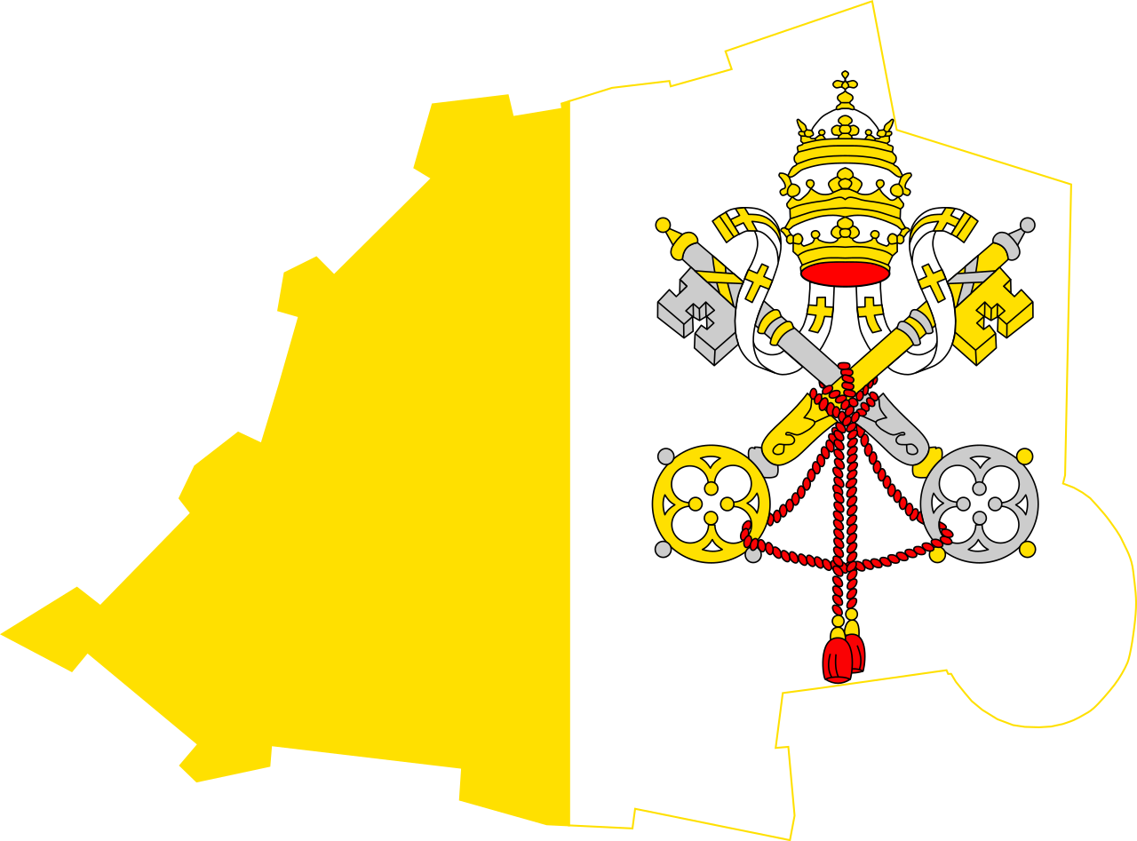 Vatican City State Outlinewith Emblem