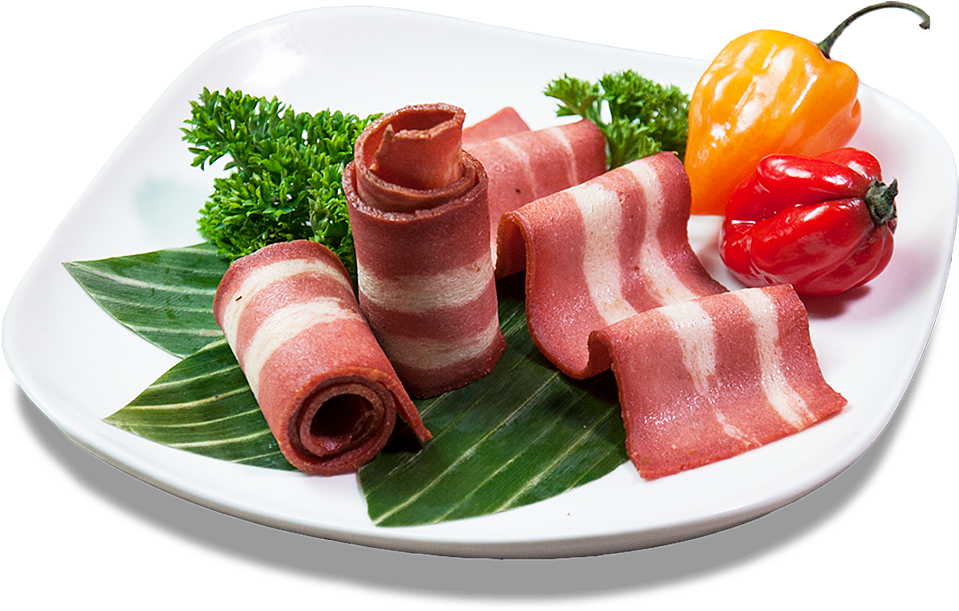 Vegan Bacon Displayon Plate